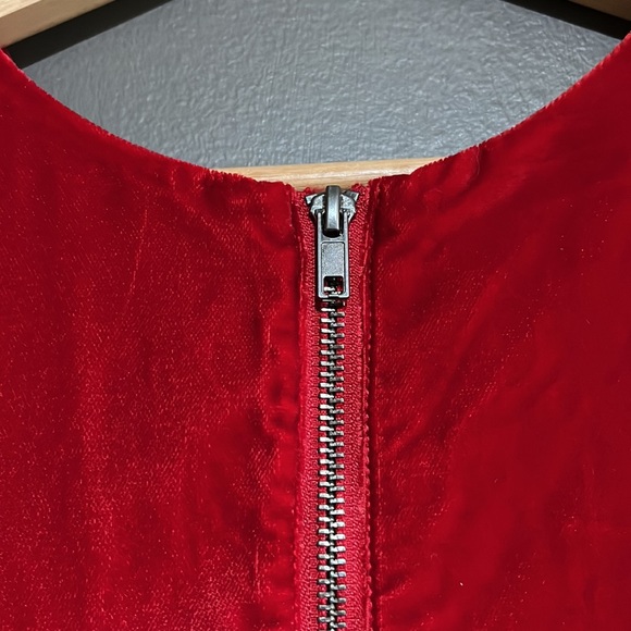 Free People Soft Focus Cherry Velvet Dress - Picture 8 of 15